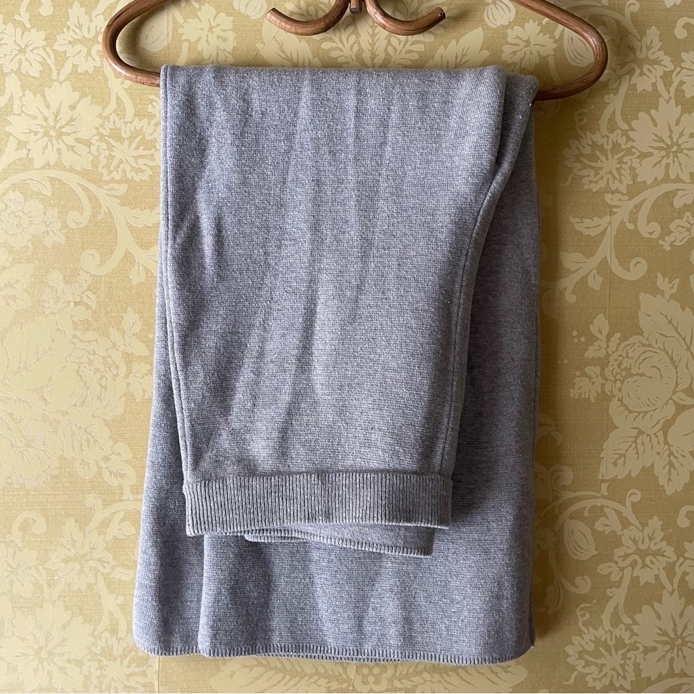 J. Crew Gray Sweater Knit Wool Blend Wide Leg Lounge Pants